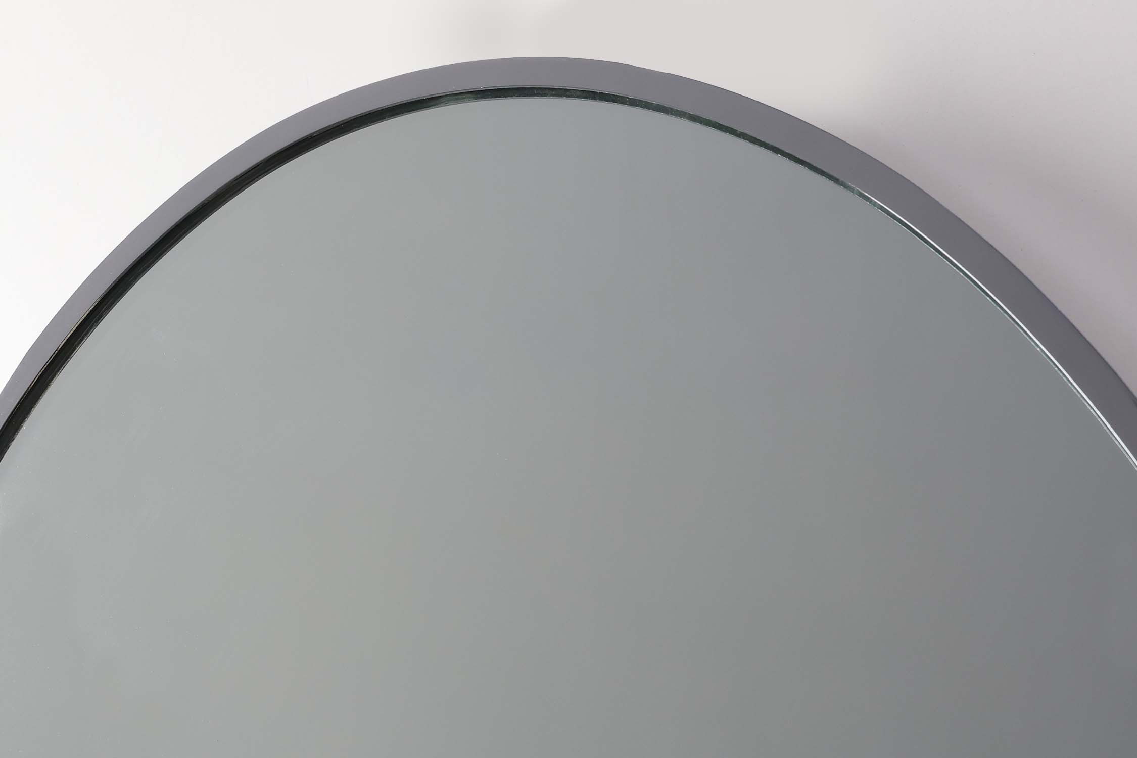 Art Deco Oval Nickel‑Plated Metal Mirror, Belgium, ca. 1925thumbnail